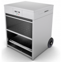 Gratar pe lemne PIANETAGRILL PIANETAGRILL47 INOX două tăvi laterale detașabile,compartiment dublu pentru lemn/accesorii