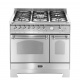 Aragaz Lofra Dolcevita RSD96GVGTE/CI, 90x60 cm, gaz, 5 arzatoare, grill, 2 cuptoare gaz-electric, timer, inox