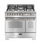 Aragaz Lofra Dolcevita RSD96GVGTE/CI, 90x60 cm, gaz, 5 arzatoare, grill, 2 cuptoare gaz-electric, timer, inox