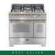 Aragaz Lofra Dolcevita RSD96GVGTE/CI, 90x60 cm, gaz, 5 arzatoare, grill, 2 cuptoare gaz-electric, timer, inox