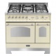 Aragaz Lofra Dolcevita RBID96MFTE/CI, 90x60cm, gaz, 5 arzatoare, grill, rotisor, timer, cuptor dublu, crem