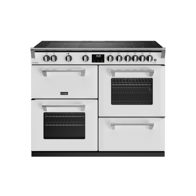 Aragaz STOVES 5052263114531 ALB 110 cm, cu plită rotativă de control cu 5 zone, cuptor și grătar convențional